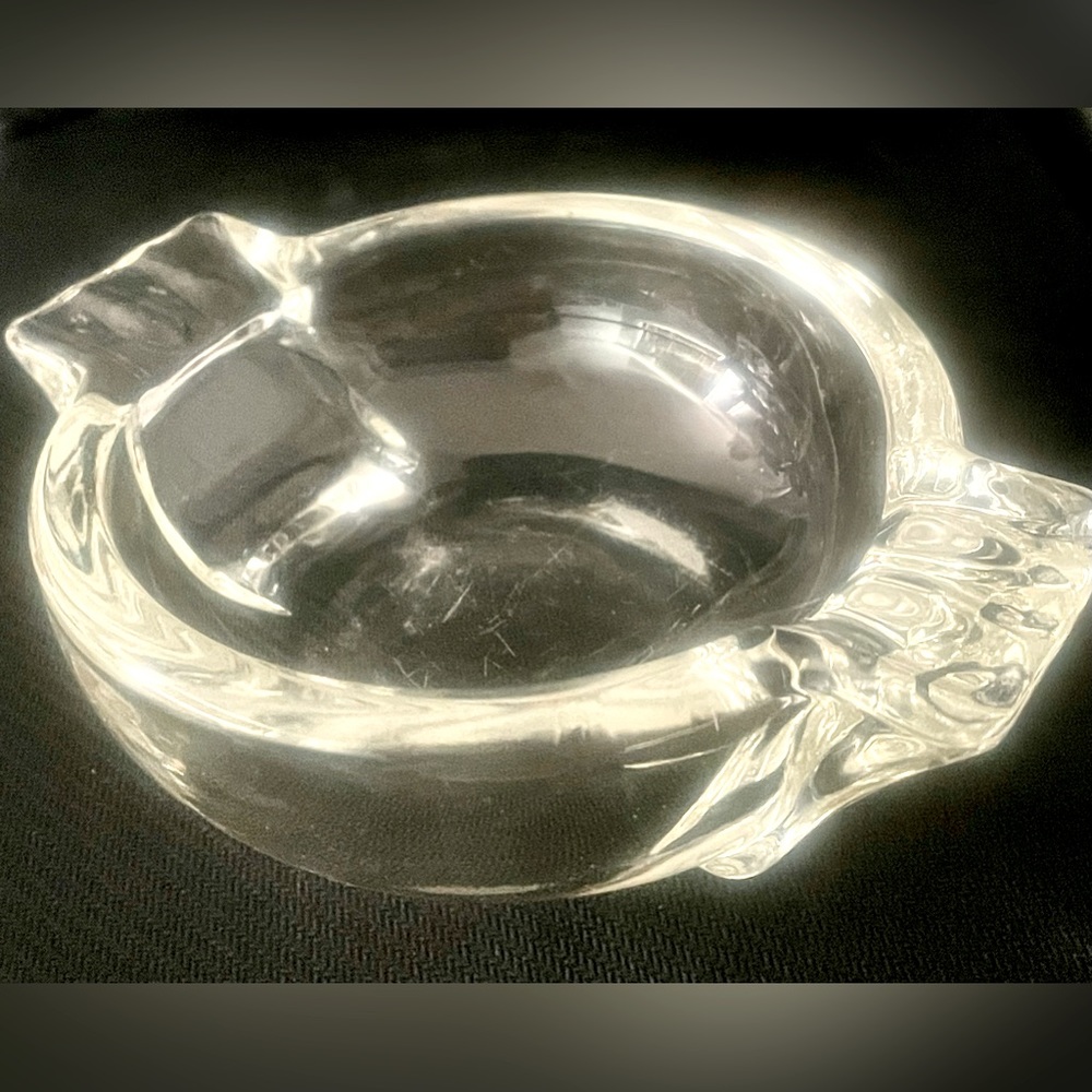 DEPRESSION FEDERAL CLEAR/ART-DECO GLASS ASHTRAY…